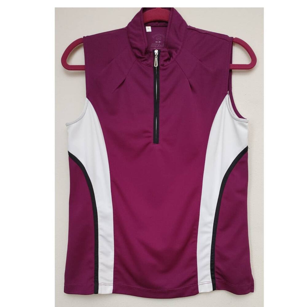 Monterey Club Golf Polo Shirt Tank Top 1/4 Zip Medium